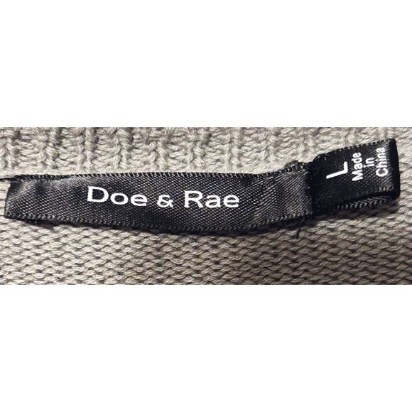 Doe & Rae Women's Large Gray Open Front Knit Cardigan Sweater - Picture 3 of 4